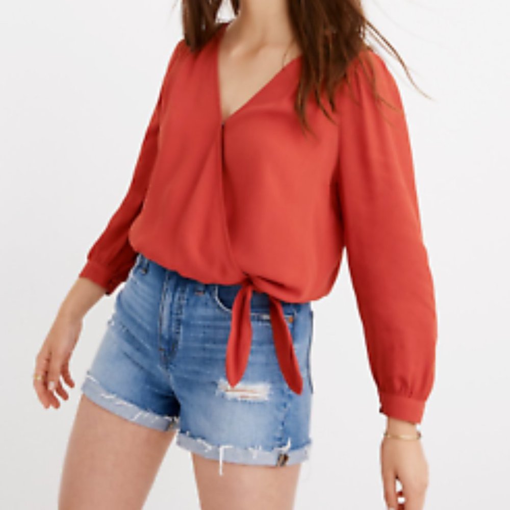 Madewell Silk Wrap Shirt